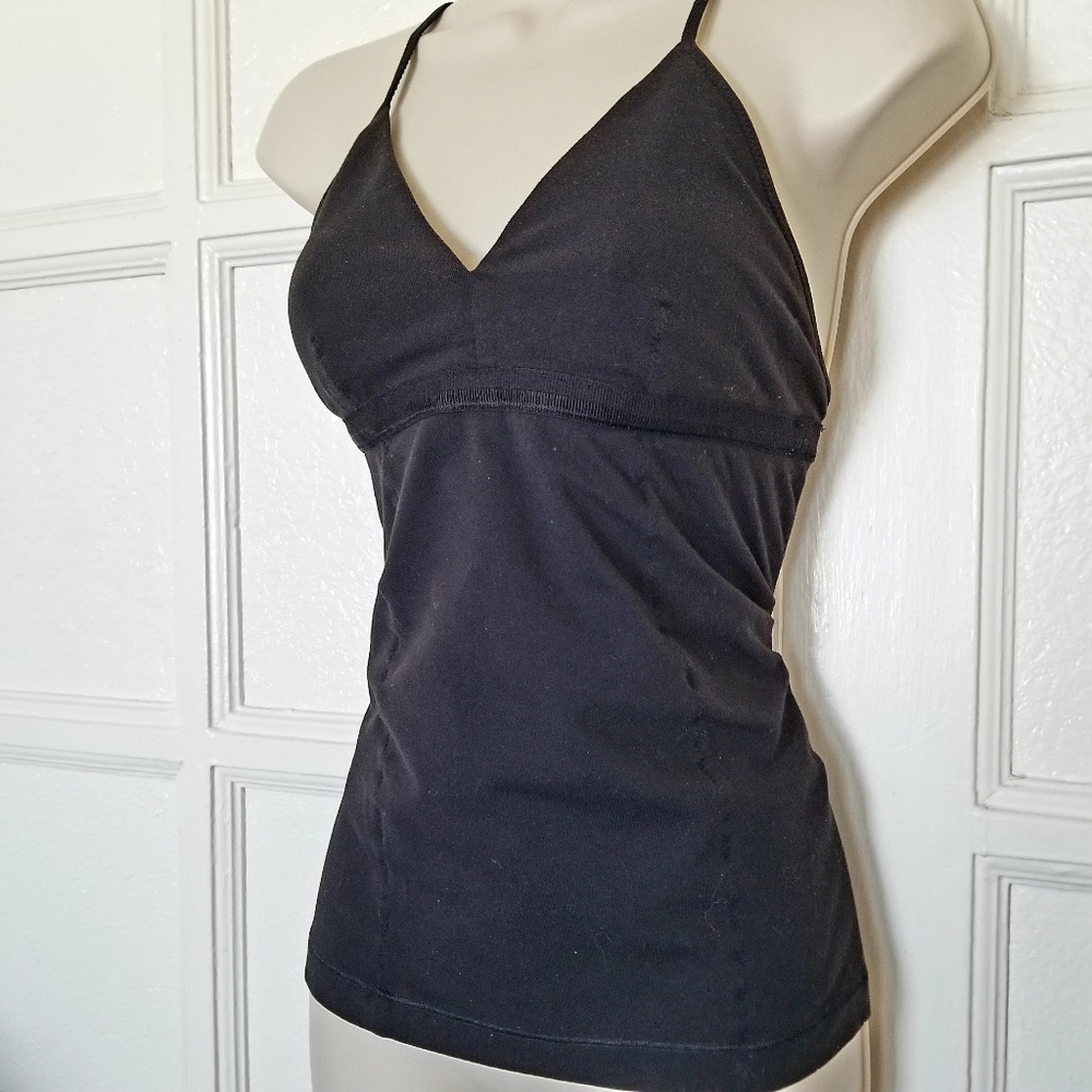 Black Strappy Active Top Yoga Workout Size XS/S